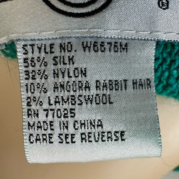 Cervelle Silk Lambswool Angora Hair Sequin Sweater Women's XL Green Sequin - Picture 10 of 14